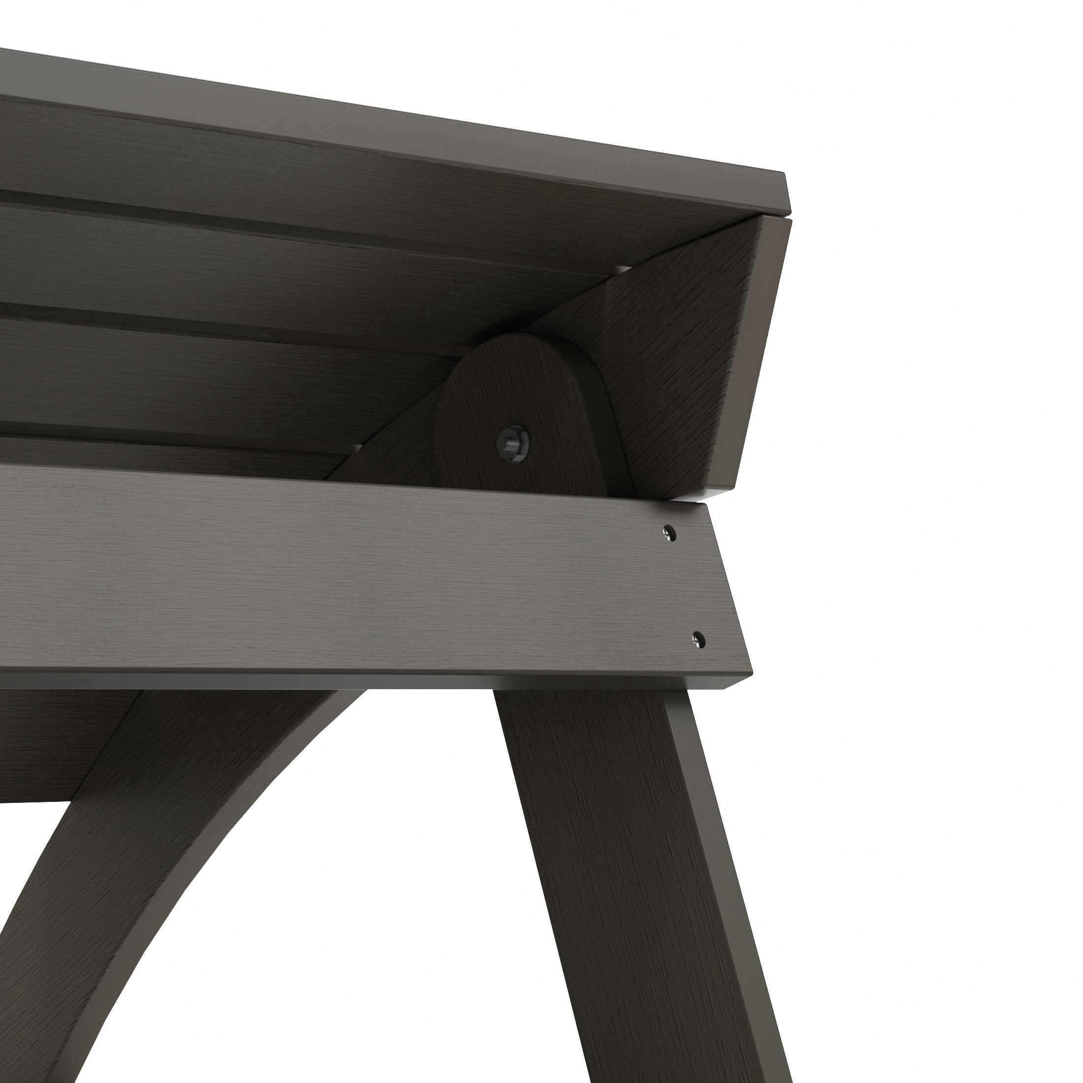 Outdoor Adirondack Chair Folding Ottoman, Charcoal Gray