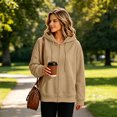 thumbnail image 4 of Lumtrix Hoodies For Women Zip Up Oversized Sweatshirt Fall Winter Casual Zipper Lightweight Cute Track Jackets With Pockets Camel XL, 4 of 5