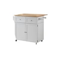 thumbnail image 2 of Modern Dual Tone Wooden Kitchen Cart with Spacious Storage in Brown And White, 2 of 2