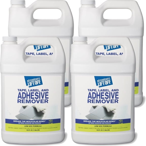 Lift Off 40801-4PK Tape, Label, and Adhesive Remover Safely Removes Stickers, Glue, Decals, Sticky Residues, Gallon, Pack of 4