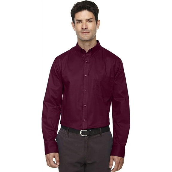 88193 Core 365 Men's Operate Long-Sleeve Twill Shirt Burgundy L