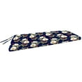thumbnail image 6 of Jordan Manufacturing 48" x 19.5" Rose Garden Navy Floral Rectangular Outdoor Settee Swing Bench Cushion with Ties, 6 of 10