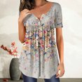 thumbnail image 1 of ICHUANYI Clearance Fashion Women Summer Loose Print Round-Neck T-Shirt Short Sleeve Casual Blouse(White, XL) ICHUANYI WER2023081012662, 1 of 6