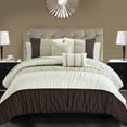thumbnail image 2 of Faye 9 or 7 Piece Comforter Ruched Color Block Bed In A Bag, 2 of 9