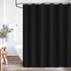 thumbnail image 1 of Shower Curtain Mould Proof Mildew Resistant, 180x180cm Black Bathroom Curtain Set With Hooks, Weighted Hem, Waterproof Solid Polyester, 1 of 4