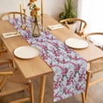 thumbnail image 6 of Spring Flowers Cotton Linen Table Runner for Dining Kitchen, Chinese Pink Peach Blossoms Branches Wedding Outdoor Party Tablerunners Decoration, Dresser Scarf Coffee Tablecloth Runners 13x60 Inches, 6 of 9