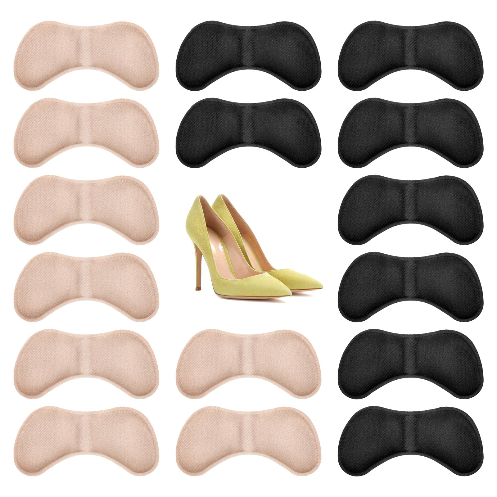 HEQUSIGNS 8 Pairs Heel Cushion Pads, Shoe Inserts Heel Cushion Inserts, Self-Adhesive Heel Cushion Inserts Prevent Heel Slip and Blister, Heel Pain Relief for Men and Women