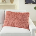 thumbnail image 4 of Mina Victory Shag Soft Ribbon Shag 14" x 24" Coral Throw Pillow, 4 of 5