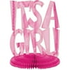 Amscan 280000 It's a Girl Foil Honeycomb Centerpiece 10"
