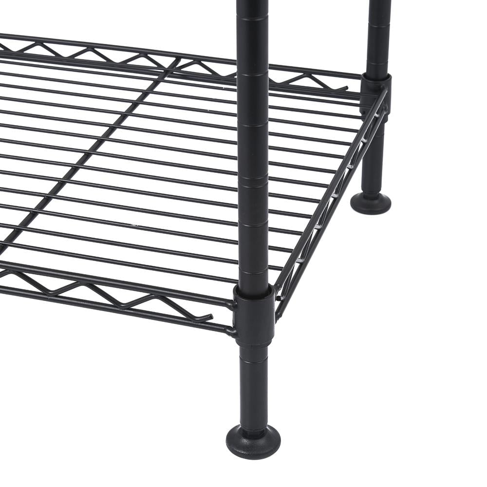 Ktaxon 4-Shelf Wire Shelving, Kitchen Garage Storage Rack Organizer Black, 20"L x 11.8"W x 31"H