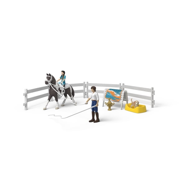schleich Horse Club - 19 PC Kim's Vaulting Set Playset with Rider Figure, Horse Figurine and Accessories for Kids Ages 5