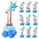 thumbnail image 4 of Advancent 32 pulgadas 1 2 3 4 5 6 7 8 9 de dígitos de oro rosa globos de papel de aluminio boda cumpleaños Baby Shower fiesta decoración Kits de decoración para fiestas azul Numero 1 Advancent HA002851-12, 4 of 6