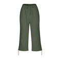 thumbnail image 4 of LEKODE Womens Capri Pants Summer Pants for Women Comfy Pants Women Active Wear Business Casual Pants for Women Exercise Pants for Women Plus Size Pants Blackish Green 2XL, 4 of 8