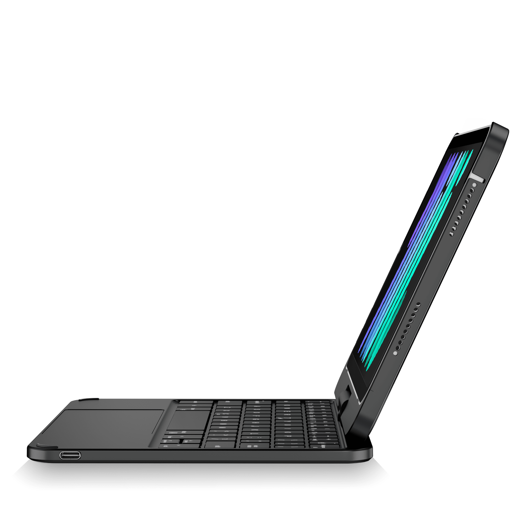 Pekarejue Keyboard Case Compatible with iPad Mini 7th Generation 2024 (A17 Pro) / iPad Mini 6th Gen 8.3 Inch 2021: 360 Degree Rotatable Cover Multi-Touch Trackpad RGB Backlit Space Gray