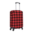 thumbnail image 3 of Kdxio Buffalo Plaid Red Black Pattern Luggage Cover for Travel,Elastic and Durable,Fits 18-32 Inch,Anti-Scratch Suitcase Protector, 3 of 9