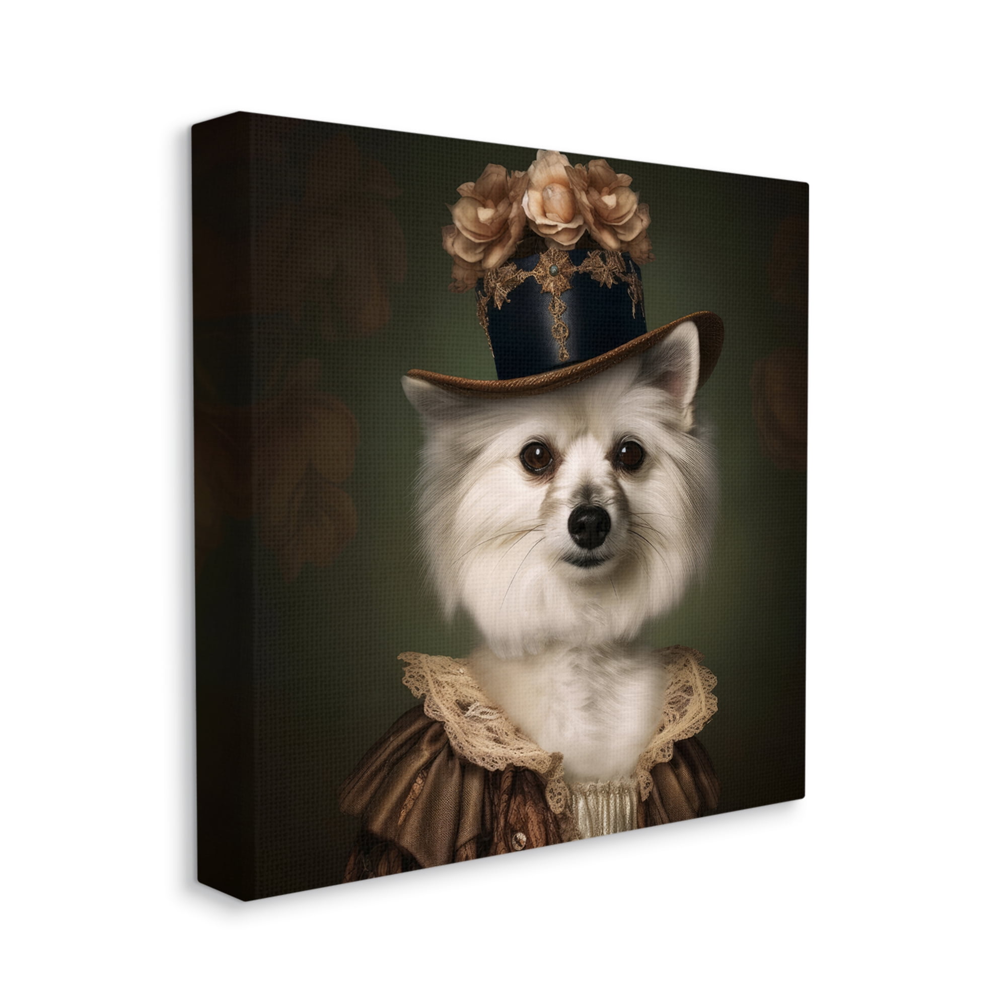 Stupell Industries Vintage Style Dog Portrait Animals & Insects Painting Gallery Wrapped Canvas Art Print Wall Art, 36 x 36