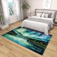 thumbnail image 4 of 3x4 Rug, Aurora Door Mat Washable Non Slip Soft for Entryway, Northern Lights Starry Sky Rug, Polar Landscape Carpet, Aurora Home Decor & Gifts, 4 of 7
