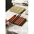 thumbnail image 5 of Bar Soap Holder, Ceramic Soap Dish Japanese Soap Tray for Countertop & Saver for Shower, Lift Soap Keep Dry，with Self Drain, Red, 5 of 12