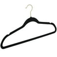thumbnail image 3 of Simplify 50 Pack Slim Velvet Gold Hook Hangers in Black, 3 of 4