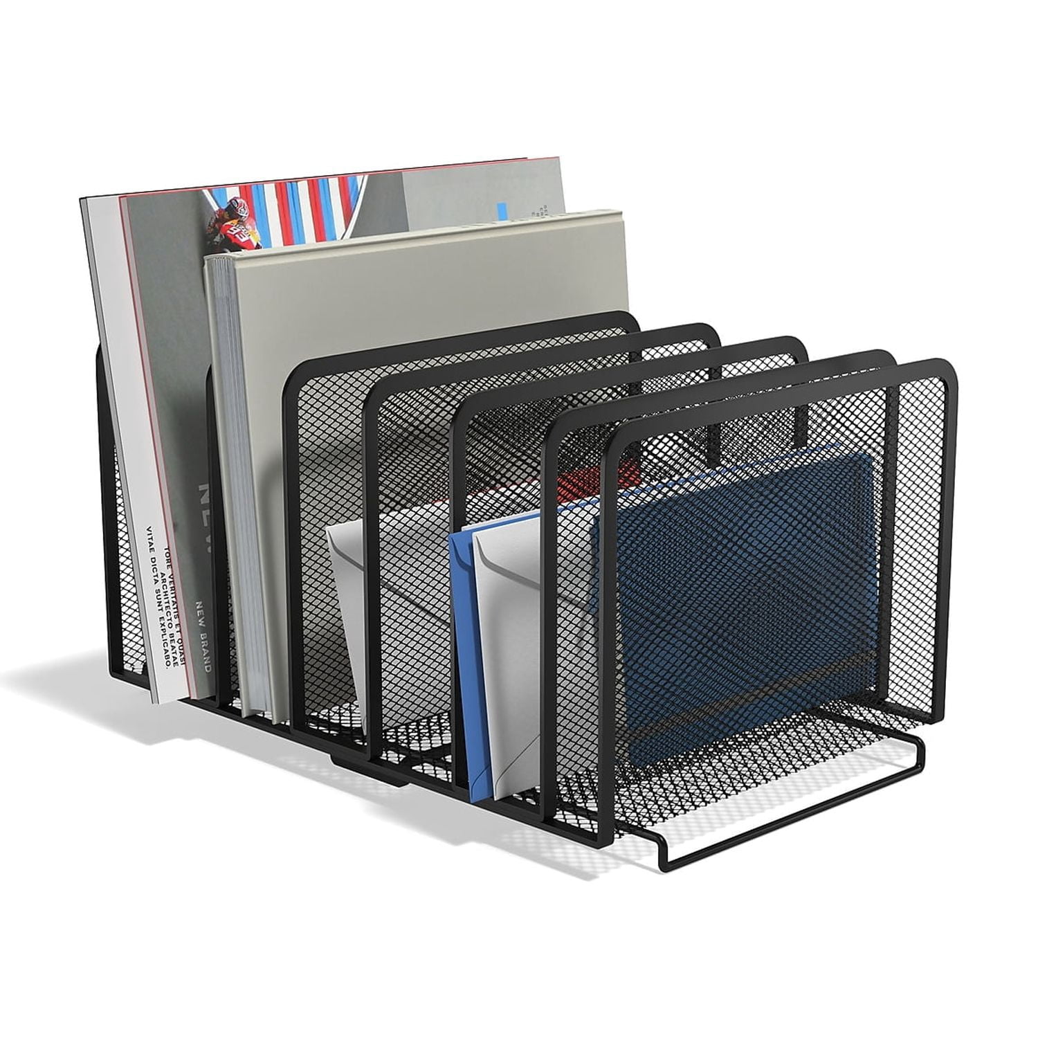 TRU RED 7 Compartment Wire Mesh File Organizer TR57560-CC