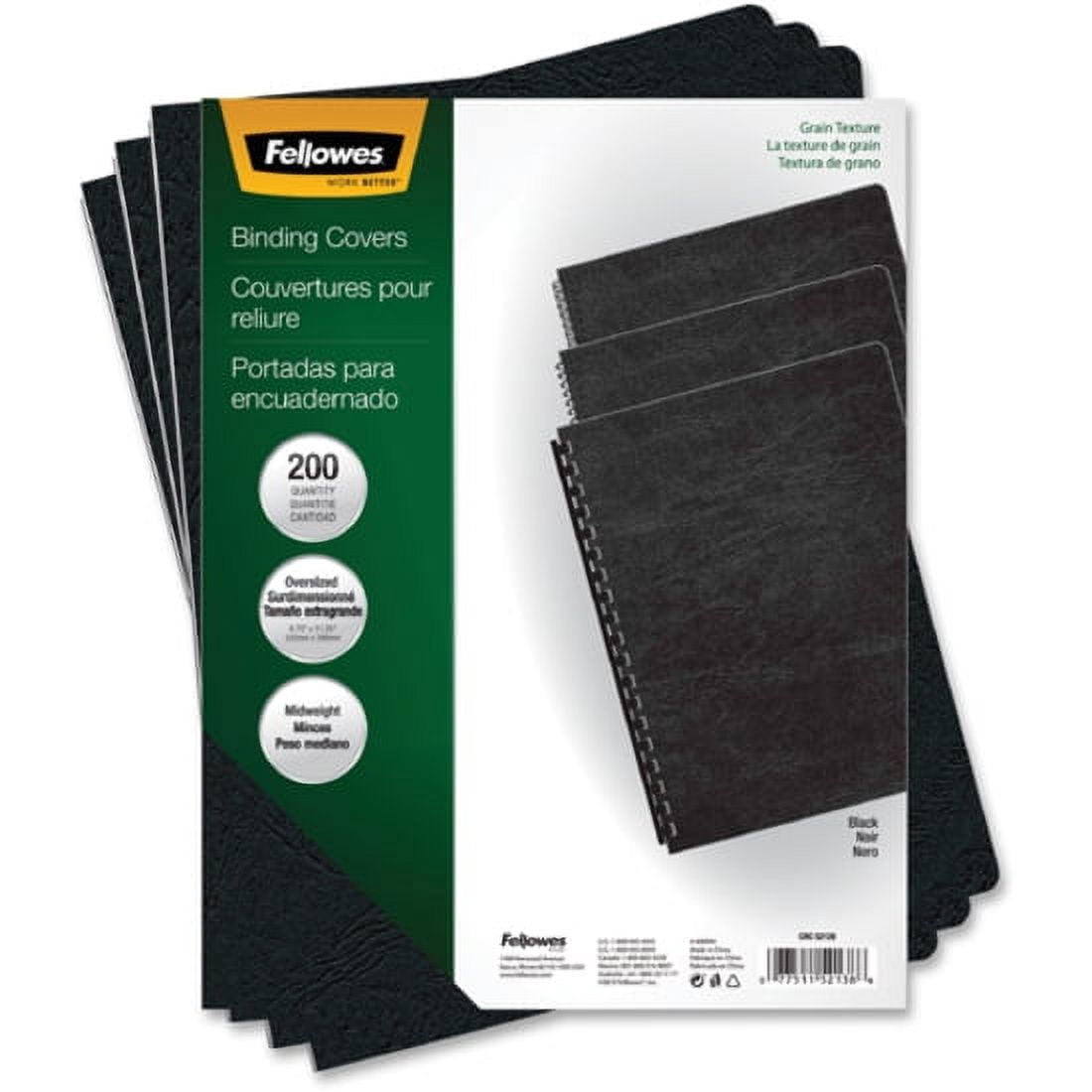 Fellowes binding covers 200pk oversize black