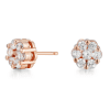 Cate & Chloe Nova 18k Rose Gold Plated Cluster Stud Earrings with Simulated Diamonds Crystals for Women