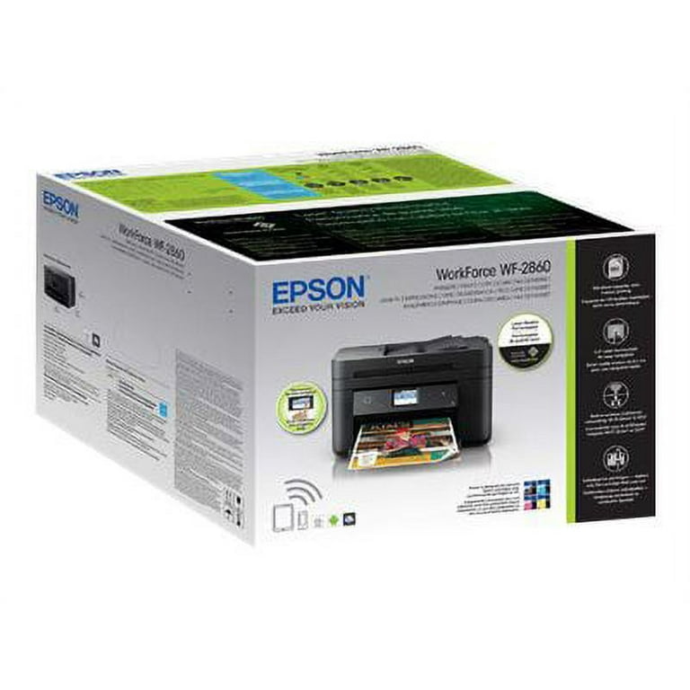 Epson Workforce WF-2860 All-in-One Wireless Color Printer with Scanner,  Copier, Fax, Ethernet, Wi-Fi Direct and NFC,  Dash Replenishment Ready