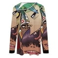 thumbnail image 5 of Gorillaz Womens T Shirts V Neck Long Sleeve Tops Causal Loose Summer T-Shirts 4XL, 5 of 7