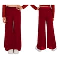 thumbnail image 6 of Haitryli Big Girls Lyrical Dance Clothes Dancing Trousers Wide-leg Pants Modern Jazz Dancewear Gymnastic Bottoms Burgundy 12, 6 of 7