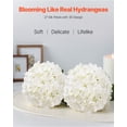 thumbnail image 2 of VEVOR 65 Pcs Artificial Silk Hydrangea Flowers 9.8 In Bouquet Arrangement White, 2 of 9