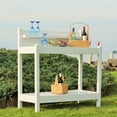 DuraTrel Greenfield Potting Bench, Large & Small Storage Station, Gardening Supplies, White