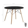 thumbnail image 2 of Mesa Eames Redonda 80 CM Minimalista Con Madera negro, 2 of 7