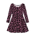 thumbnail image 4 of DISNIMO Merry Leopard Print Dress Girls Fall Dresses for Girls Swing Dress Kids Girls Casual Dresses Size 15-16 Girls Cute Dress for Teen Girls Preppy Dresses Girls Long Sleeve Midi Dress Children, 4 of 6