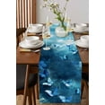 thumbnail image 2 of Hokiten Table Runners 48 Inches Long Dress Scarves, Blue Butterfly Farmhouse Kitchen/Dining Table Runner, Short Coffee Tablerunners, Modern Elegant Water Ripples 13x48 Inch, 2 of 7