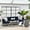 Blue, variant on Modway Conway 5-Piece Outdoor Patio Wicker Rattan Furniture Set in Light Gray Navy