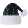 thumbnail image 3 of Personalized Sequin Santa Hat for Adults, Red Glitter Christmas Party Hat, Xmas Halloween New Year Holiday Headwear, 3 of 5