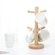 thumbnail image 2 of Estante de tazas de madera, soporte de 6 tazas, taza de té de árbol, estante de almacenamiento de tazas, secador de tazas de café Feliz Sencillez, 2 of 5