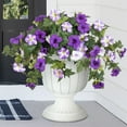 thumbnail image 6 of 2Pcs Faux Petunia Outdoor Flowers, No-Fade Artificial Plants for Garden, Balcony, Porch or Indoor Home Decoration Purple, By VINOIC, 6 of 9