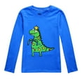 thumbnail image 2 of CUZIBR Boys Long Sleeve T Shirt Autumn Christmas Printed Casual Loose T Shirt Soft Dailywear For Toddler,Dark Blue,7-8 Years, 2 of 4