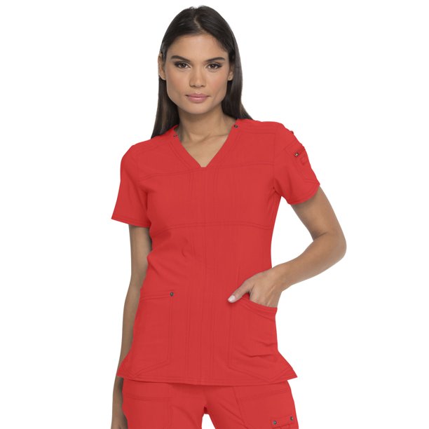 Dickies Dickies Advance Women Scrubs Top, VNeck, DK760, XL, Orange