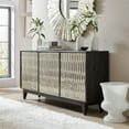 thumbnail image 2 of Bowery Hill 3-Door Transitional Wood Credenza with Shelf in Charcoal/Silver, 2 of 5