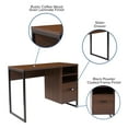 Flash Furniture Northbrook Rustic Coffee Wood Grain Finish Computer