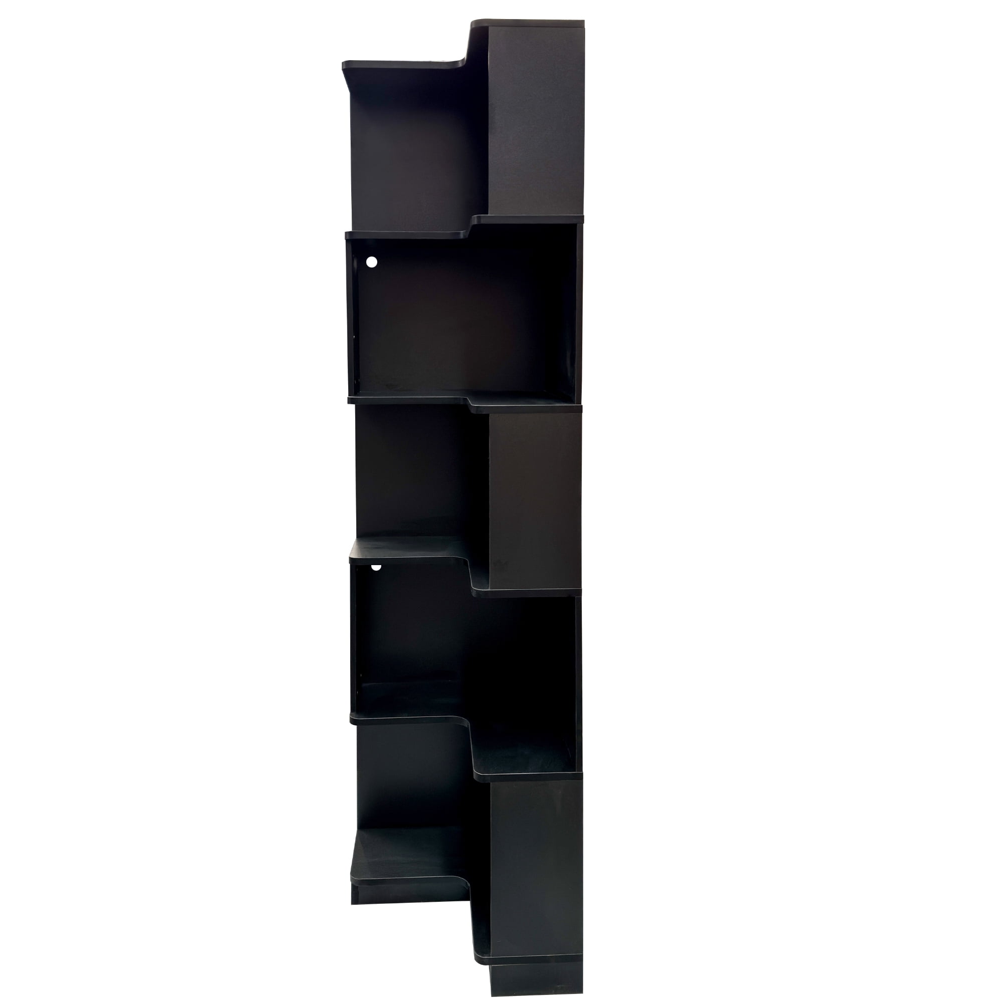Corner Bookshelf 5-Tier L-Shaped Display Shelf for Home Office Living Room, Black