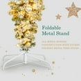 thumbnail image 6 of 6FT Upside Down Artificial Christmas Tree with White Flocked, Pre-lit Xmas Tree with 360 LED Lights and 8 Golden Stars, Christmas Hinged Spruce Full Tree, for Home Office Festive Decor, 6 of 9