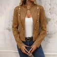 thumbnail image 4 of TKLPEHG Fall Fashion 2025 Women's Cropped Blazer Jackets Stretch Stand Collar Long Sleeve Open Front Work Office Cardigan Jacket Suit Blazers (Khaki,M), 4 of 8