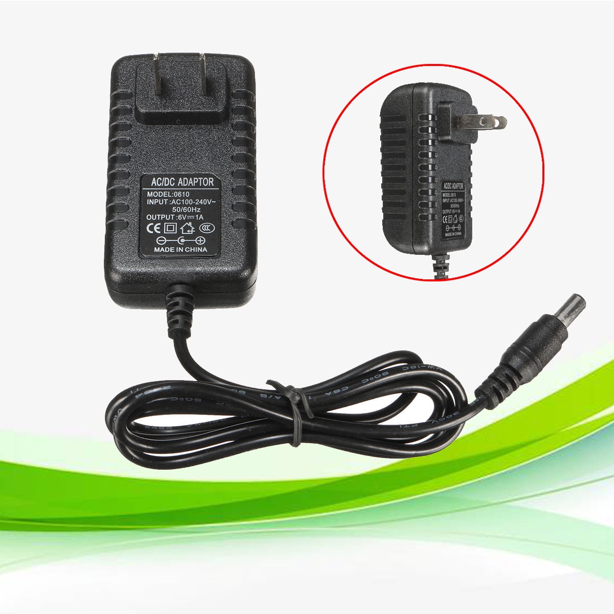 Details about   AC/DC Battery Charger Adapter 6V 1A Charger For Kids ATV Quad Ride On Cars 