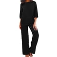 thumbnail image 3 of Women's Linen Two Piece Casual Set Breathable Loose Home and Outfit, 3 of 7