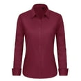 thumbnail image 6 of Up-dating Women's Button Down Shirts Long Sleeve Basic Classic Soft Shirt Collared Dressy Casual Solid Color, 6 of 7
