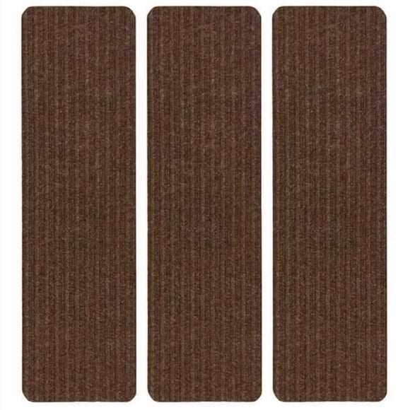 Stair Treads Collection Indoor Skid Slip Resistant Brown Carpet Stair Tread Treads (7 inch x 24 inch) (Brown Set of 3)