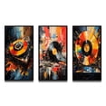 thumbnail image 2 of Designart "Retro Disc Popart Dreams III" Music Framed Wall Art Set Of 3 - Multi-Color Vinyl Records Frame Canvas Set For Living Room Decor, 2 of 7